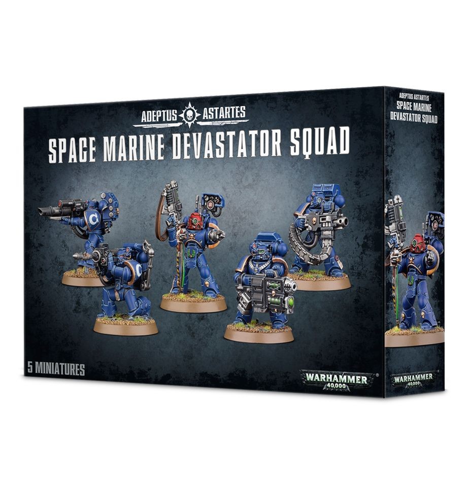 Warhammer 40000 miniature Space Marine Devastator Squad fantasy Workshop games