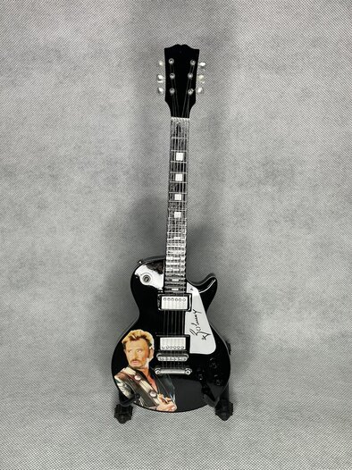 Chitarra in miniatura da collezione in legno - Johnny Hallyday - Tribute