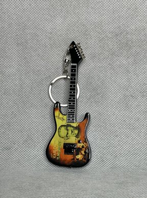 Portachiavi in legno chitarra mini porta chiavi Kirk Hammett Metallica band rock