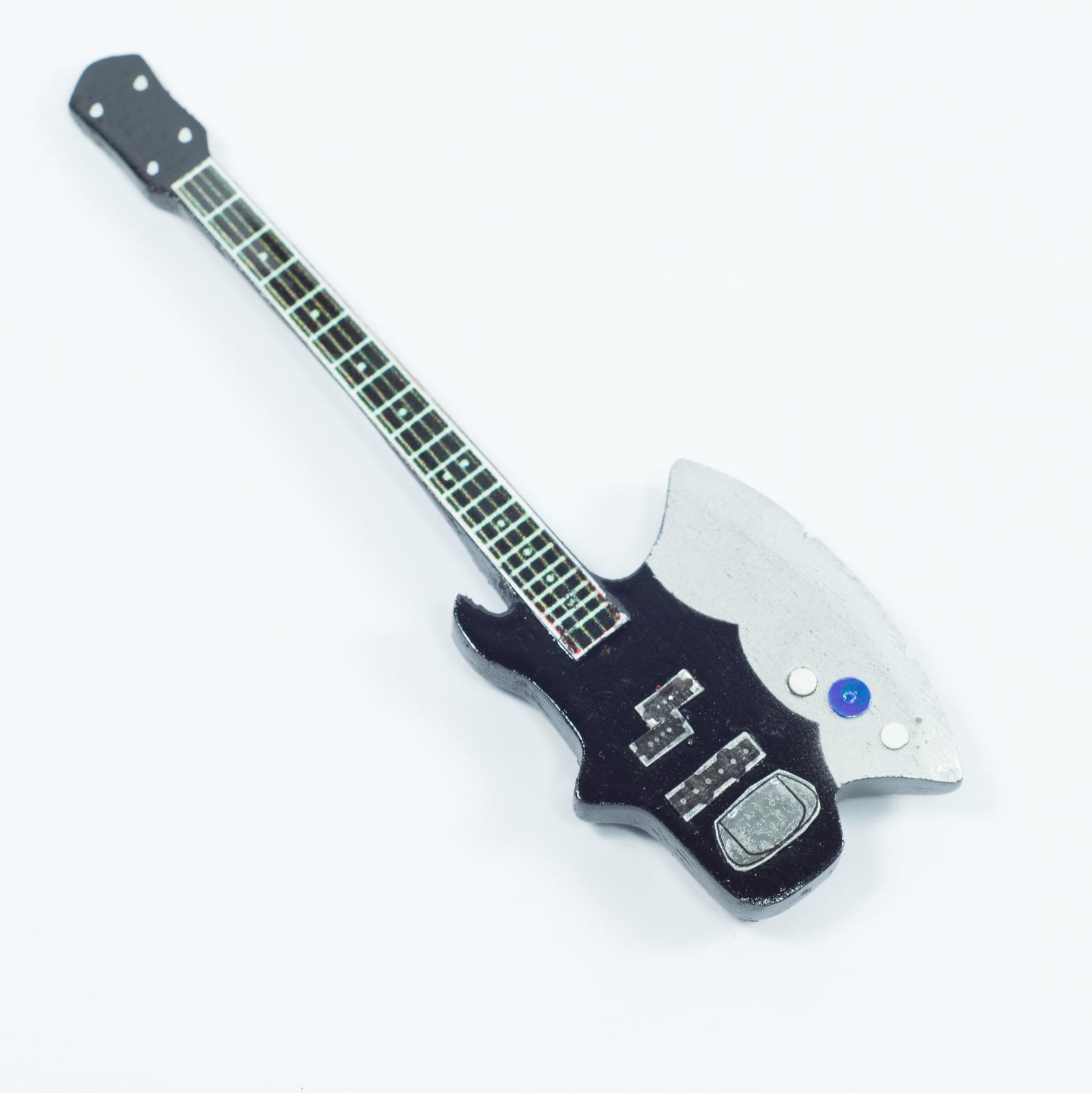 Guitar Shaped Magnet For Fridge - Kiss -  Gene Simmons - Axe Bass