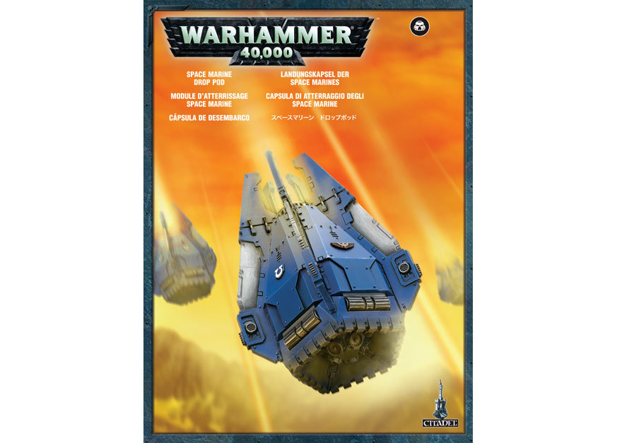 Warhammer 40000 miniature Space Marine Drop Pod Capsula Atterraggio Workshop 40k