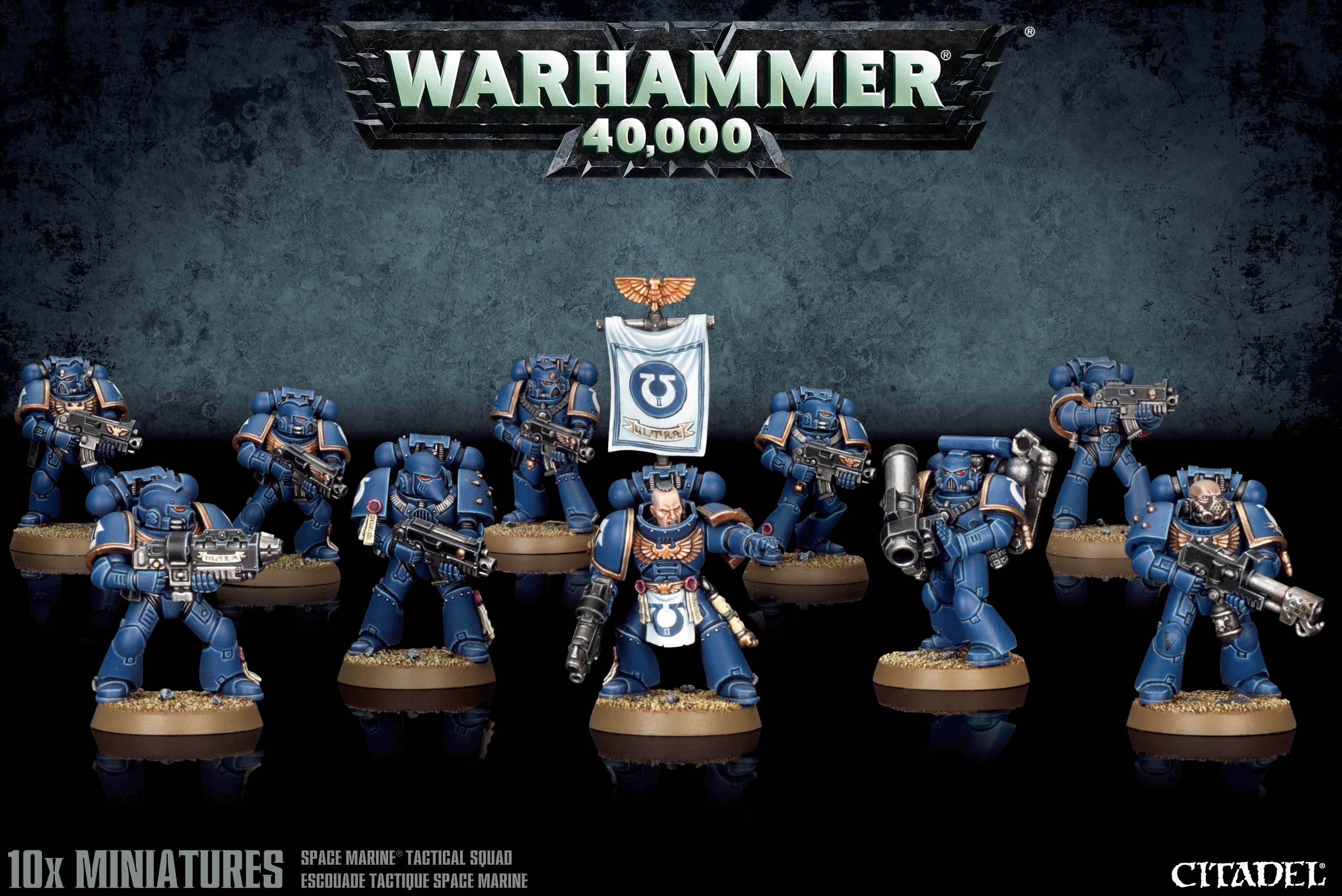 Warhammer 40k miniature Space Marine Tactical Squad fantasy Workshop games