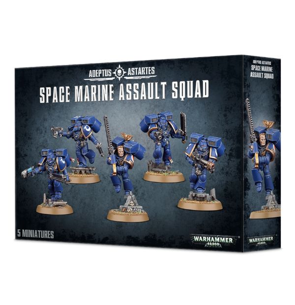 Warhammer 40000 miniature Space Marine Assault Squad fantasy Workshop games 40k