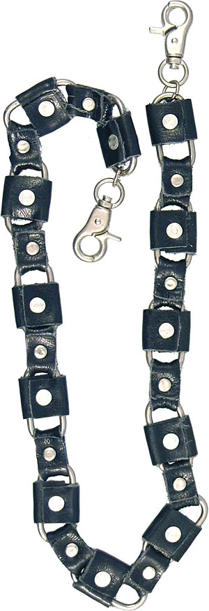 CATENA PANTALONI PELLE E METALLO