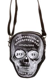 BORSA BANNED Power Trip Gothic Handbag with Ouija Skull Design