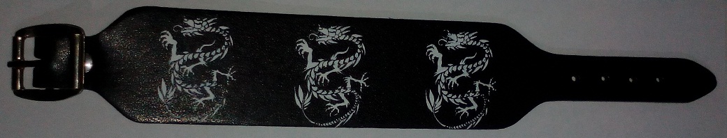 BRACCIALE IN ECOPELLE NERO DRAGON
