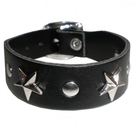 Bracciale stella argento e rivetti 1 fila
