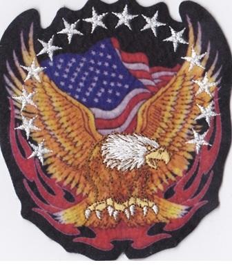 AQUILA  CON BANDIERA AMERICANA -TOPPA RICAMATA