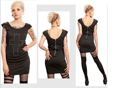 VESTITO POIZEN CROSS SPIKE DRESS