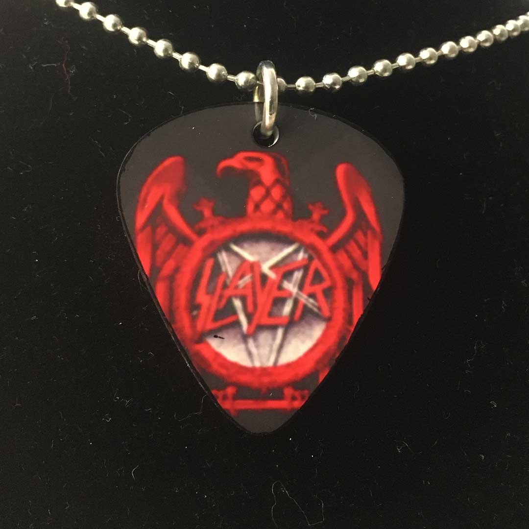 Collana con ciondolo a forma di plettro Slayer - logo