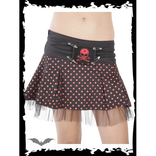 GONNA QUEEN OF DARKNESS - RED POLKA DOT MINI WITH LACE