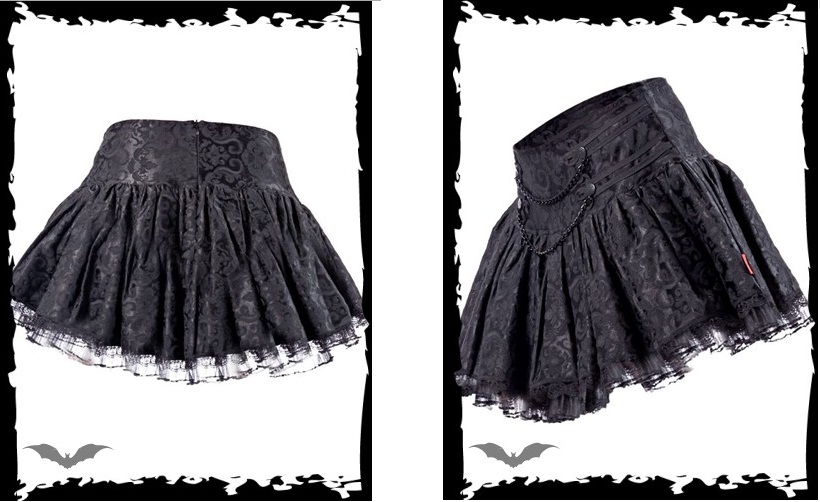 GONNA QUEEN OF DARKNESS - TULLE SKIRT WITH ORNAMENT PATTERN
