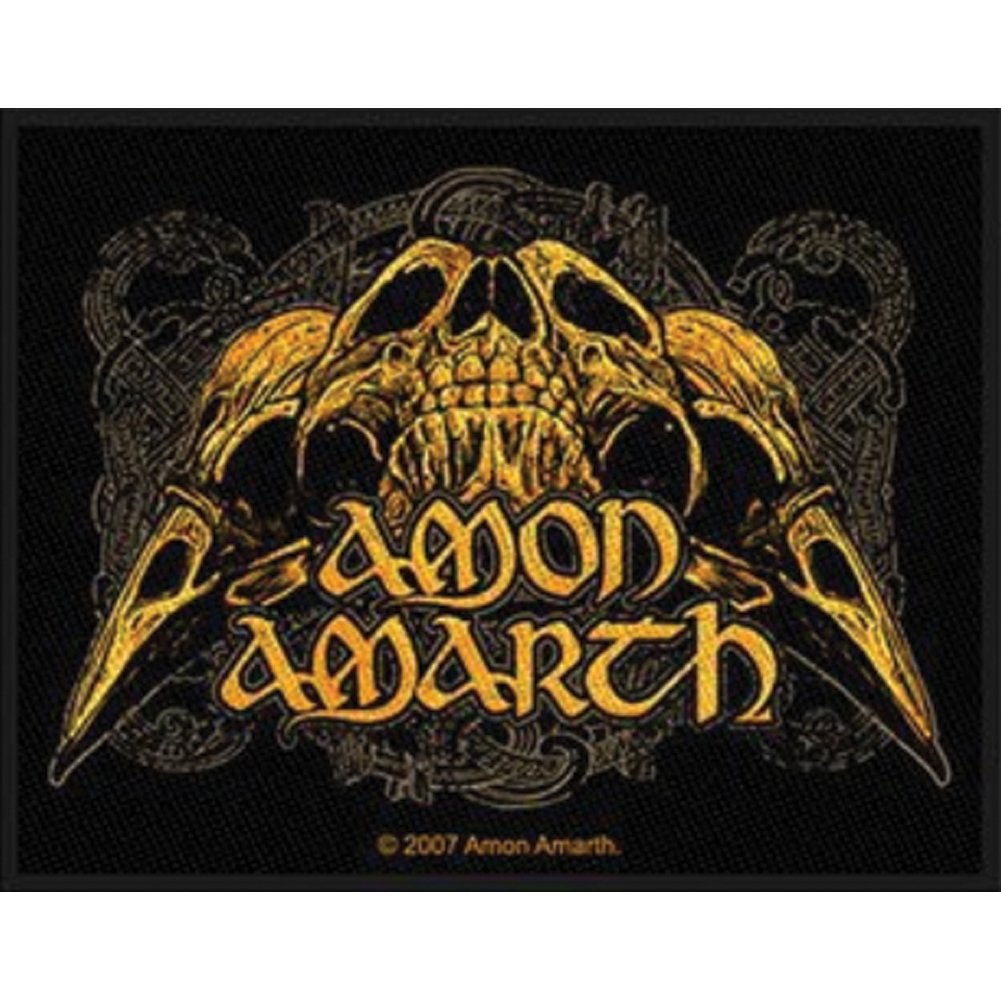 TOPPA-PATCH UFFICIALE AMON AMARTH (Raven Skull Woven)