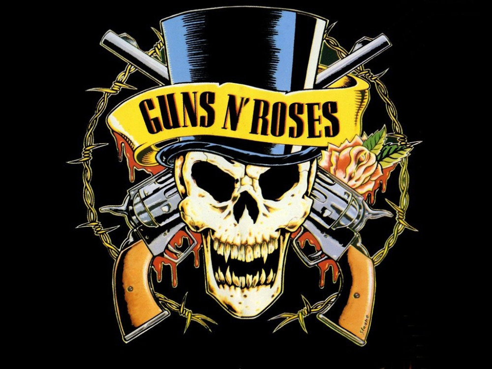ADESIVO/STICKER - GUNS'N'ROSES  (SKULL & GUNS)