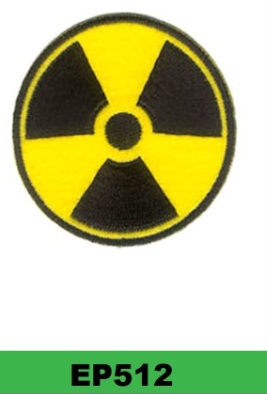 TOPPA RICAMATA CAUTION RADIATION AREA (LOGO)
