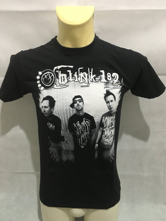 T-SHIRT BLINK 182 - FOTO BAND BIANCO E NERO