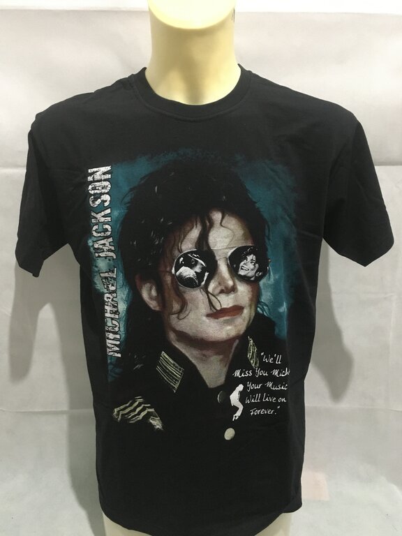 T-SHIRT MICHAEL JACKSON - PRIMO PIANO CON SCRITTA