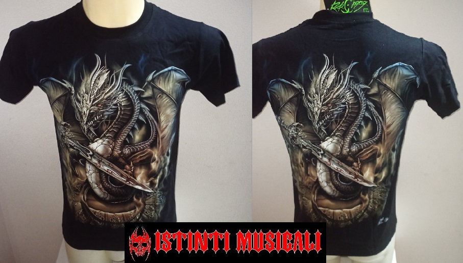 T-SHIRT   DRAGO CON SPADA (GLOW IN THE DARK)