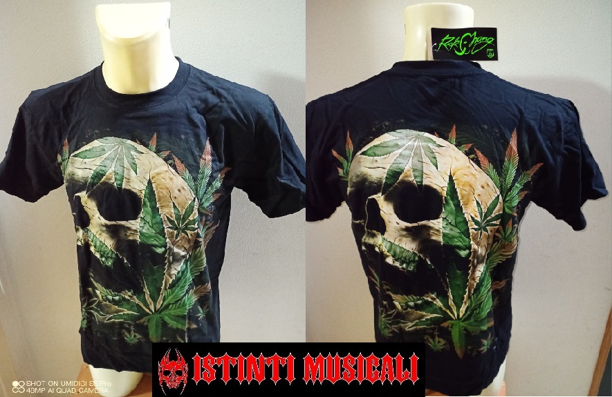 T-SHIRT TESCHIO CON MARIIJUANA ( GLOW IN THE DARK )