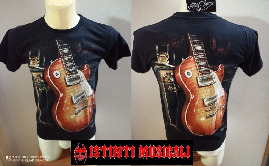 T-SHIRT CHITARRA GIBSON CON AMPLIFICATORE