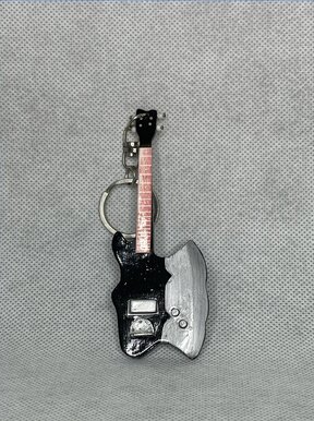 Portachiavi in legno basso porta chiavi miniatura Gene Simmons Axe Bass Kiss
